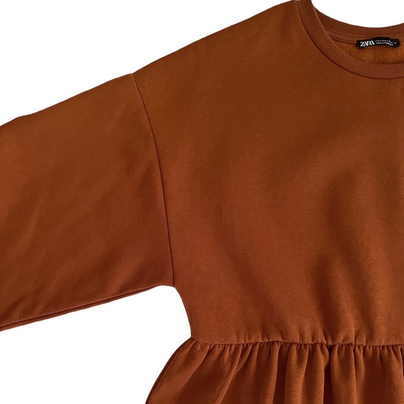 Zara Peplum Drop Shoulder Sweatshirt - Picture 5 of 14